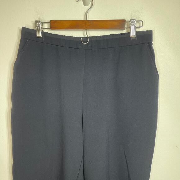 Kim Rogers dress pants women's petite 14 14p blue navy flat front pull on elasti - Picture 2 of 15
